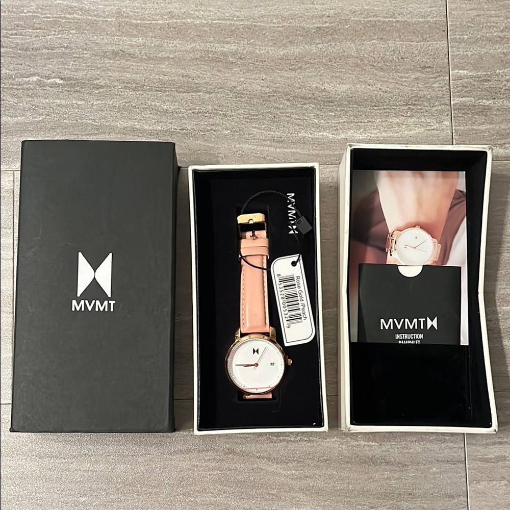 NEW MVMT Leather Band Minimalist Watch